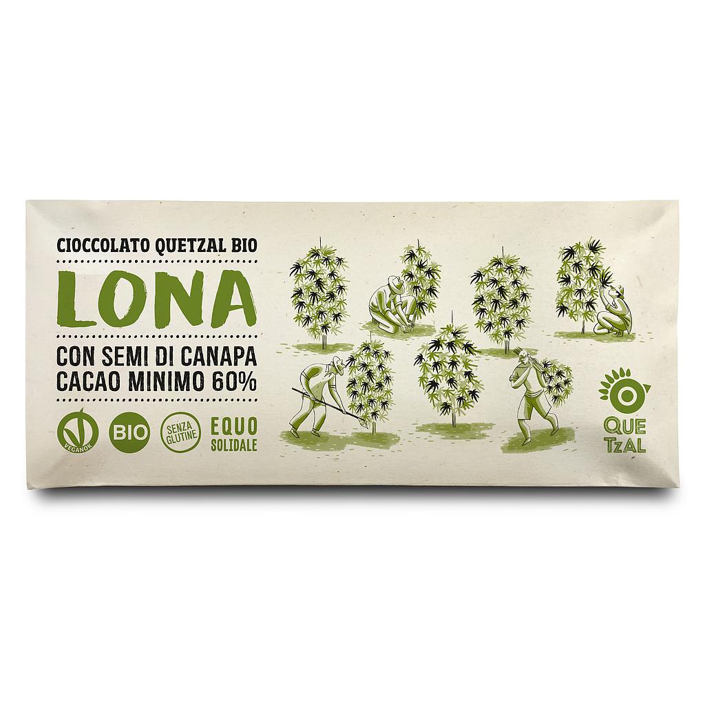 LONA - Cioccolata con semi di canapa 60% cacao BIO - 60 g