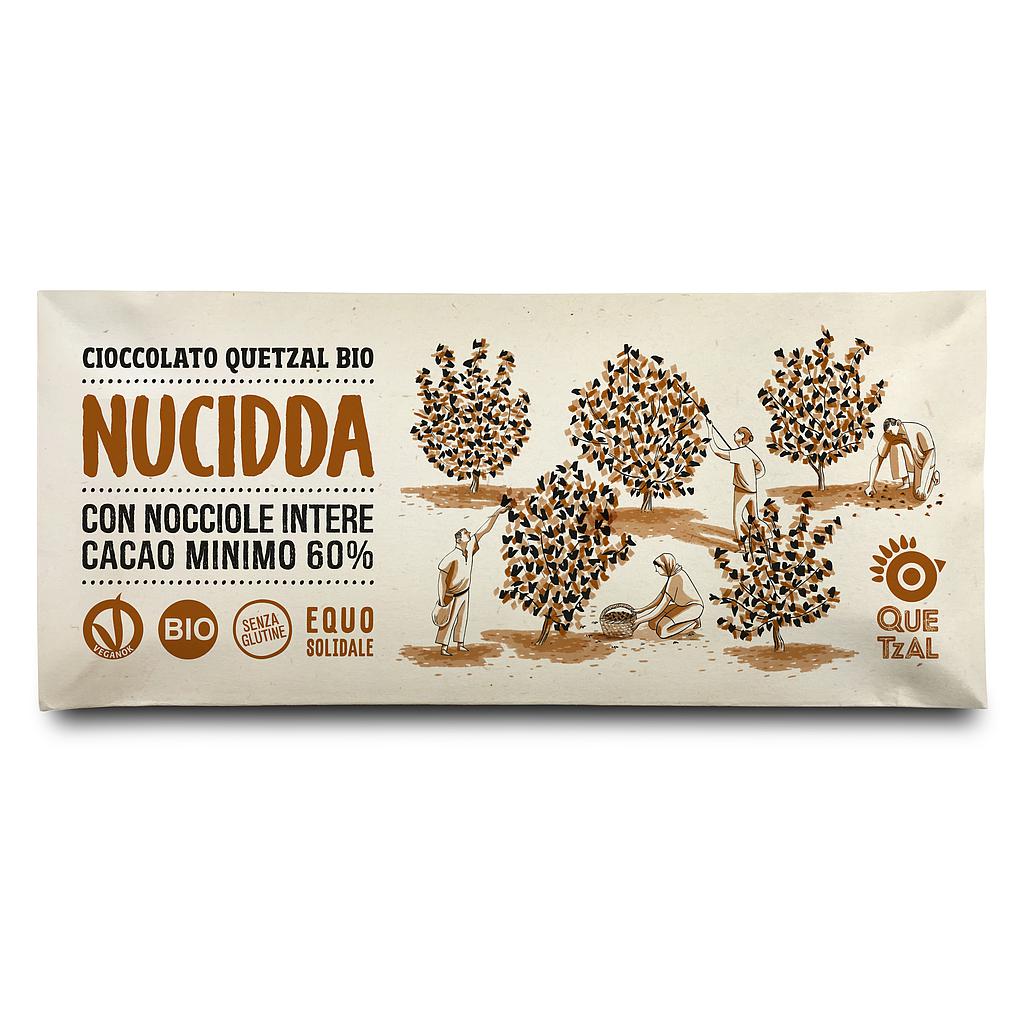 NUCIDDA - Cioccolata con nocciole intere 60% cacao BIO - 60 g